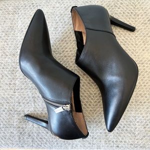Michael Kors Leather Heels Pointed Toe Stiletto Black Ankle Booties Size 9